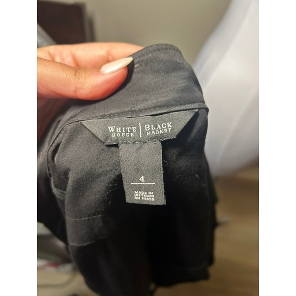 WHBM Black Short Sleeve Zip Up Ruffle Utility Jacket Blouse 4 - Picture 4 of 6